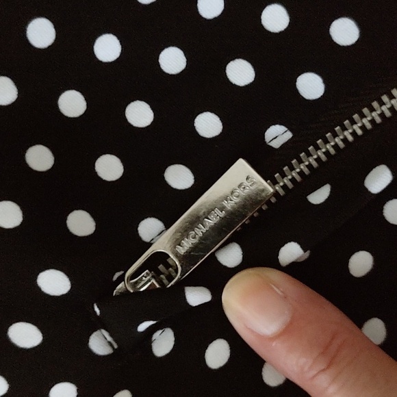 Michael Kors Black and White Polka Dot Bomber Jacket - Picture 5 of 11